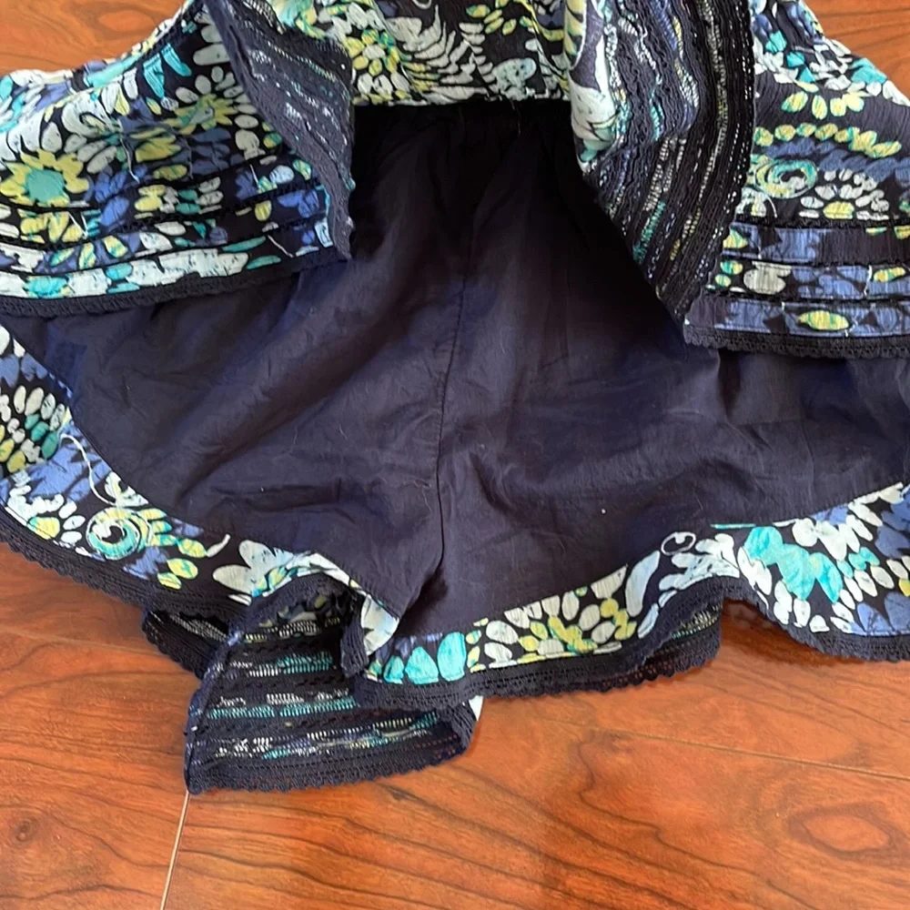 NWOT Aerie Blue and Green Floral Ruffled Skort